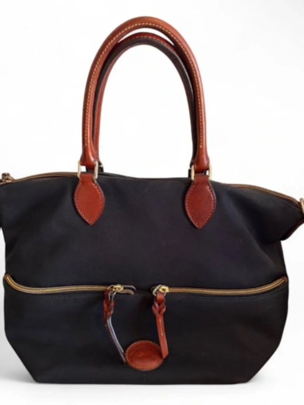 Dooney & Bourke Black Nylon Large Pocket Satchel